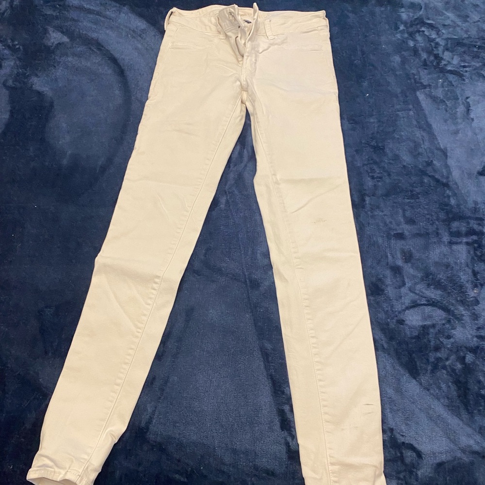 Size 6 extra long white skinny jeans jegging American eagle